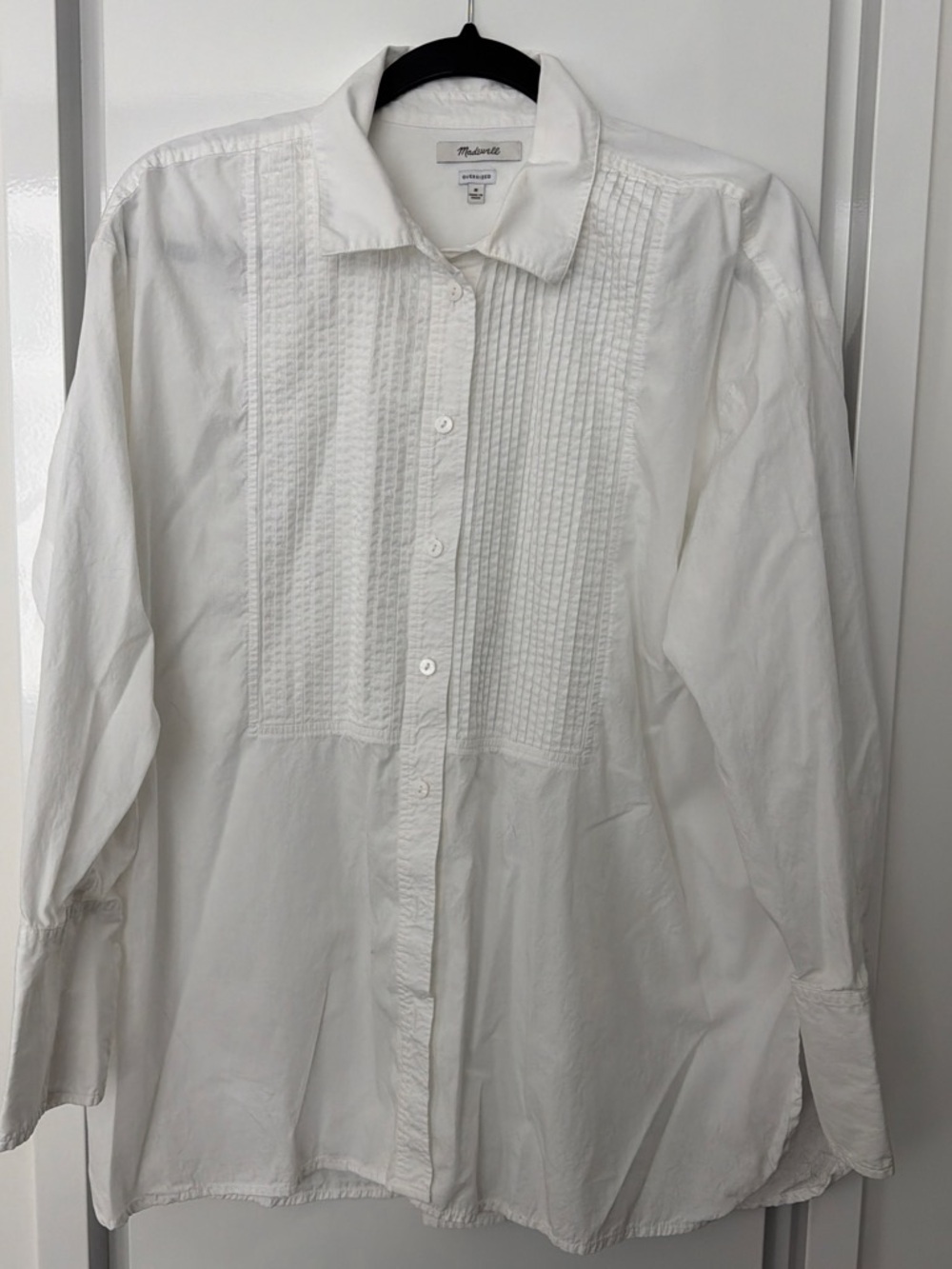 Madewell White Tuxedo-Style Shirt